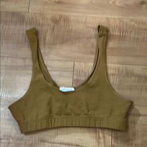 Women's GOOD AMERICAN Gold mustard brown top cropped Bralette Size 2